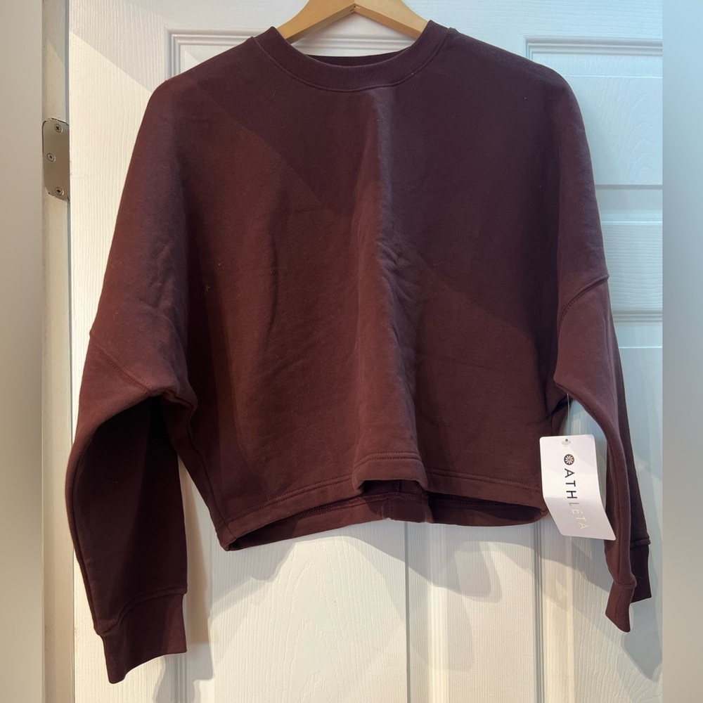 Athleta Women's burgundy Crew Neck Sweater